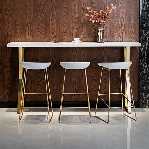 Modern White Kitchen Bar Height Dining Table Wood Breakfast Pub Table