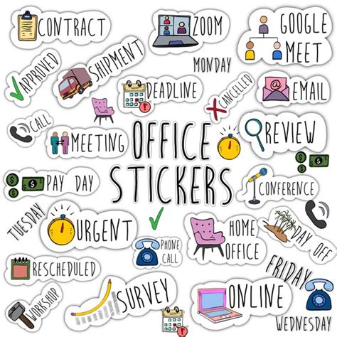 Office Digital Stickers Set For Digital Planner Goodnotes Etsy