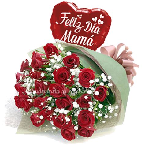 Ramo De Rosas Rojas Feliz Dia Madre Flores Y Chocolates