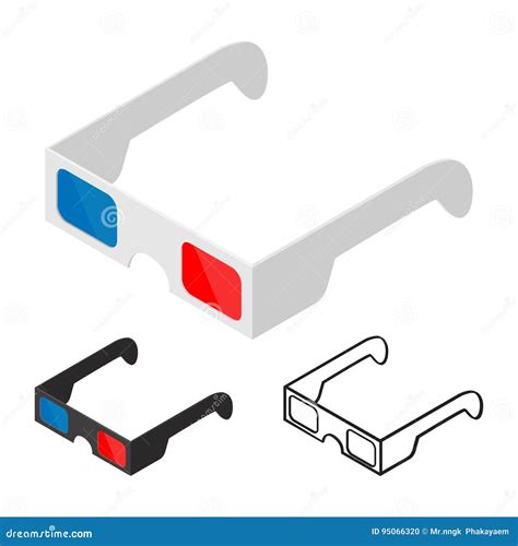 3d Glasses Of Flat Style Isometric Vector Illustration Stock Vector