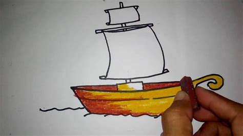 Cara Menggambar Kapal Layar Untuk Anak Youtube
