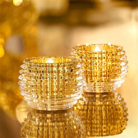 Baccarat Crystal Eye Votive Gold Pair Crystal Classics