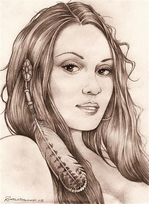 Beautiful Indian Girl Drawing Beautiful Indian Girl Fine Art Print American Indian Girl
