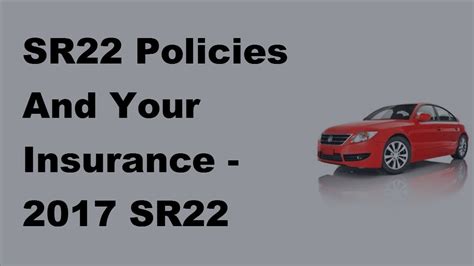 While many people believe sr22 is insurance coverage itself, it's the documentation that proves you are insured to drive. SR22 Policies And Your Insurance - 2017 SR22 Policies Insurance - YouTube