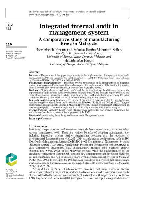 The company must also not be a bank, insurance company, sacco, law firm or an accounting/auditing firm. (PDF) Integrated internal audit in management system: A ...