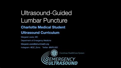 Us Guided Lumbar Puncture Ume 2020 Youtube
