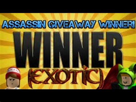 Assassin GiveAway Winner 1 YouTube