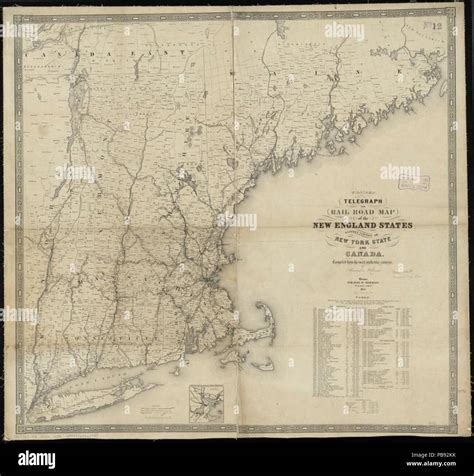 1860 Williams Telegraph And Rail Road Map Of The New England States