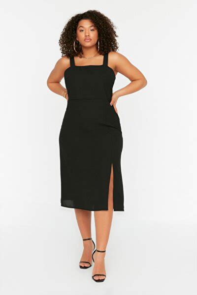 Trendyol Curve Plus Size Dress Black Bodycon Trendyol