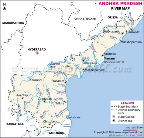 Rivers In Andhra Pradesh Map Andhra Pradesh River Map