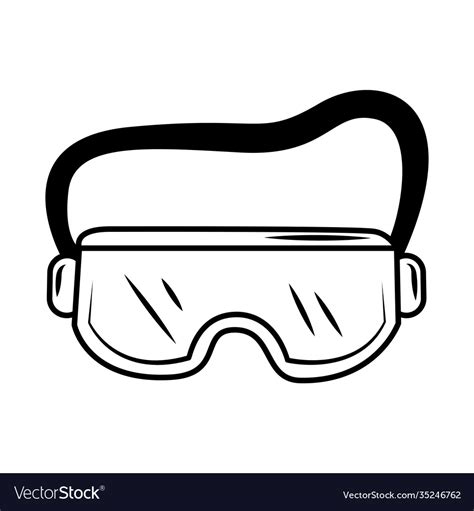 Medical Wear Goggles Protective Equipment Sketch Vector Image