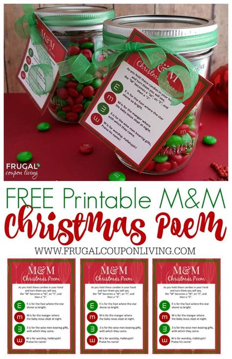 This printable is available at our thrifty ideas. M&M Christmas Poem | Christmas poems, Homemade christmas ...