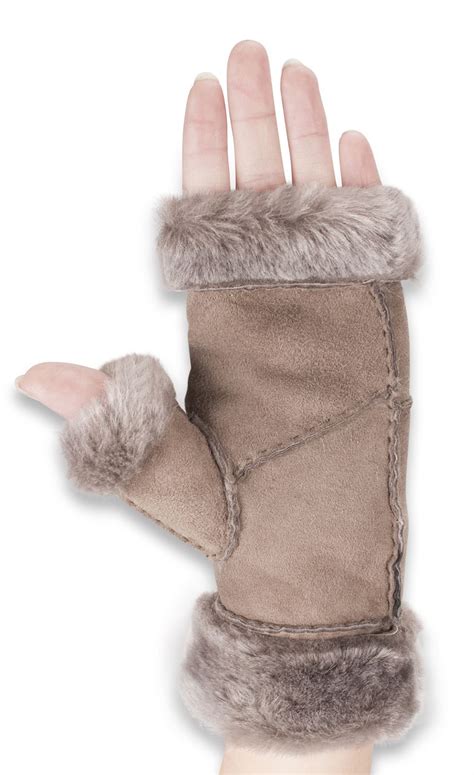nordvek womens genuine sheepskin fingerless gloves mittens ladies 309 100 ebay