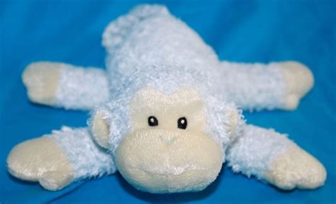 Baby Gund Plush Blue Monkey Toodles Rattle 58258 Cream Ears Face