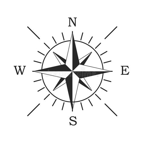 Symbole De Licône Nord Du Compas De Flèche Illustration Stock