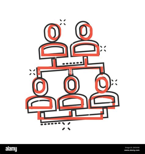 Corporate Organization Chart With Business People Vector Icon In Comic