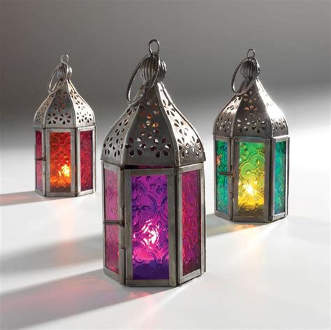 New Moroccan Mini Iron And Glass Lantern Tea Light Holder Home And Garden