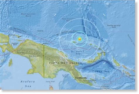 Shallow 66 Magnitude Earthquake Strikes Off Papua New Guineas North
