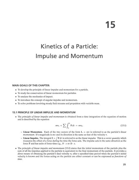 Notes To Study Ch15 Kinetics Of A Particle Impulse And Momentum