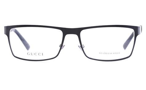 Gucci Gg2228 Stainless Steel Mens Square Full Rim Optical Glasses Black