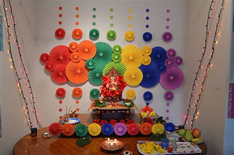 2) ganpati decoration ideas at home with flowers. Ganapati decor | Ganesh chaturthi decoration, Diwali ...