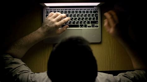 Above View Of Man At Computer Typing On Stock Footage Sbv 300865752