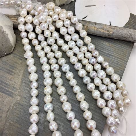 FW Pearls Baroque Natural White Large Hole GA Stones Findings