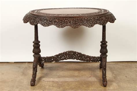 Anglo Indian Finely Carved Rosewood Side Table For Sale At 1stdibs