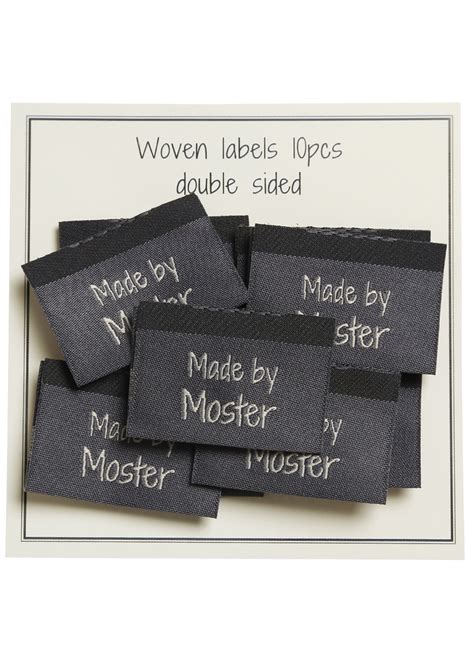 Woven Labels Double Sided Grey Folded 35 X 19 Mm 10 Pcs Made