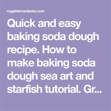 Baking Soda Dough Sea Art - Baking Soda Dough Recipe | Recipe | Baking soda, Easy baking, Dough ...