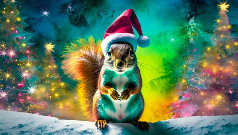 Squirrel Christmas Santa Hat Free Stock Photo Public Domain Pictures