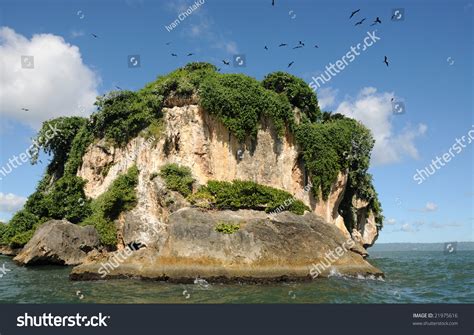 Uninhabited Island In The Haitises Park In The Caribbean Stock Photo