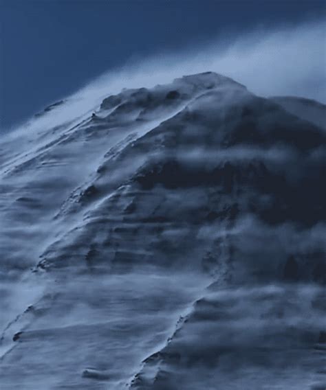 Snow Blowing Across A Mountain Top  Matthews