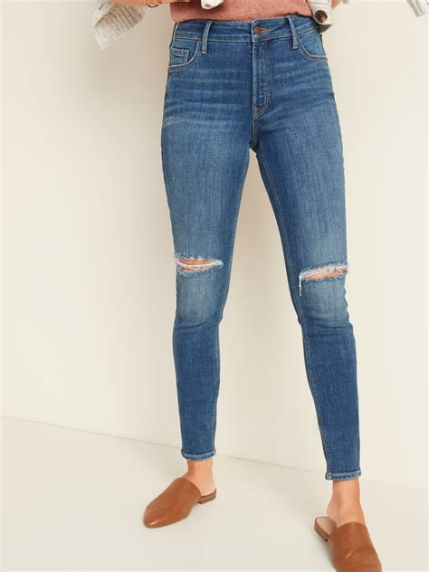 High Waisted Rockstar Super Skinny Ripped Jeans For Women Old Navy