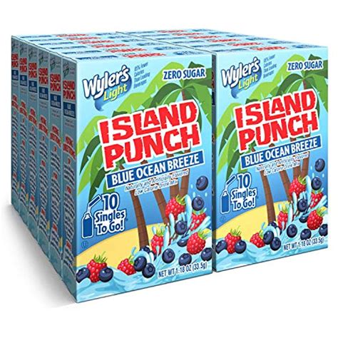 Wylers Light Island Punch Blue Ocean Breeze 10 Ct Pack 12