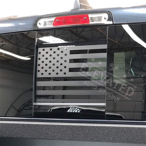 Dodge Ram Back Middle Window American Flag Decal 2019 2022 Elevated