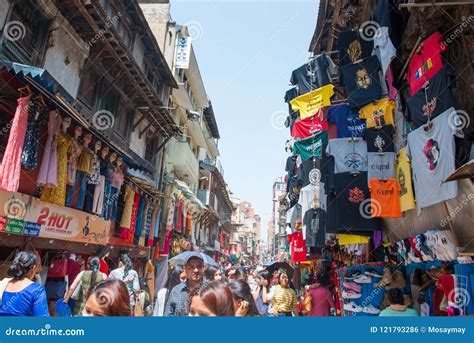 Kathmandu Nepal April 19 2018 Souvenir Shop For Sell In Thamel Street At Kathmandu Town