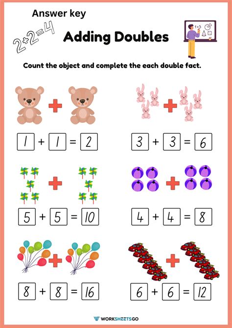 Adding Doubles Worksheets Worksheetsgo