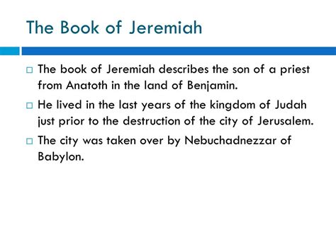 The Book Of Jeremiah Slideshare