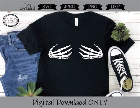 Skeleton Hands On Boobs White Svg Dxf Png Etsy Canada