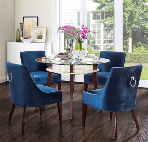 Rover Blue Velvet Dining Chair Set Of 2 Velvet Dining Chairs