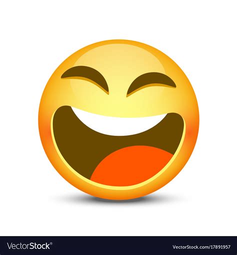 Happy Emoji Face Object On White Background Vector Image