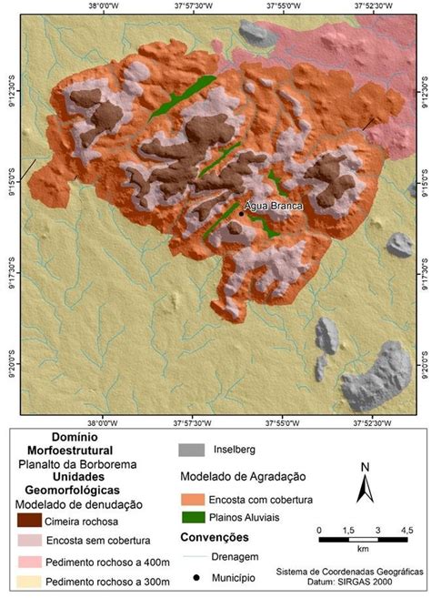 mapa de unidades geomorfológicas de Água branca al download scientific diagram