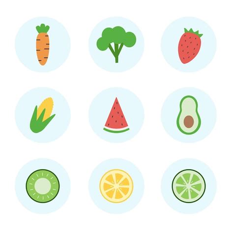 Premium Vector A Collection Of Fruits And Vegetables Including