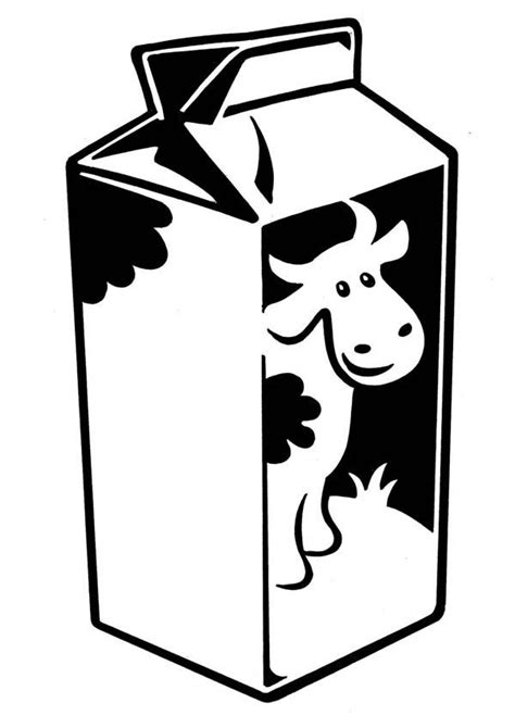 Milk Carton With Cow Picture Coloring Page NetArt Elsa Coloring