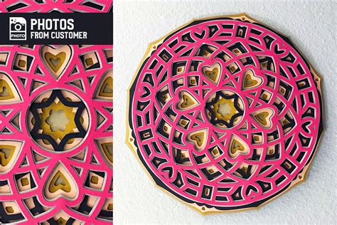 Download Layered 3D Love Mandala SVG Cut File By Pixaroma ...