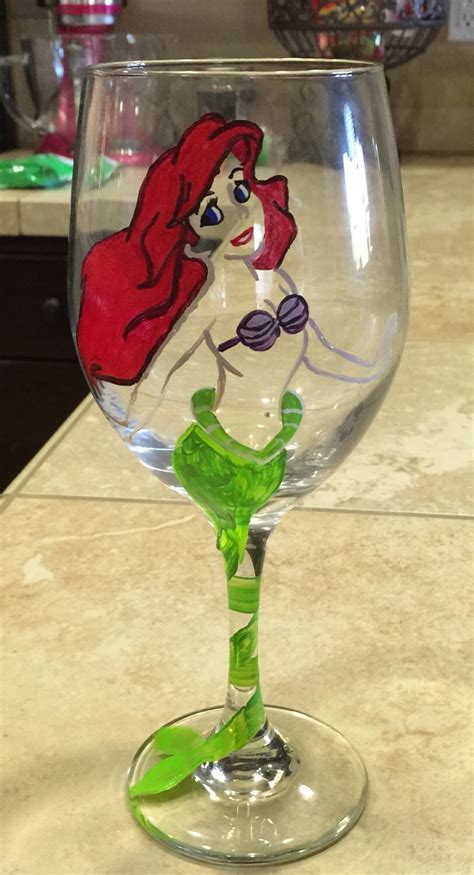 Little Mermaid Wine Glass Etsy