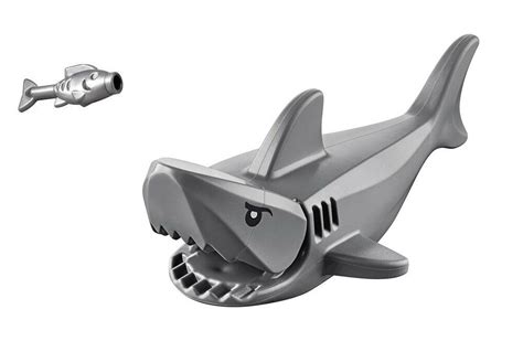Lego Shark Minifigure Chasing Silver Fish White Eyes Sea Creature
