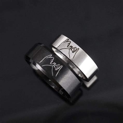 Pinky Promise Rings For Couple Friendship Jewelry Custom