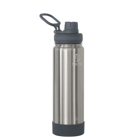 Takeya Actives Stainless Steel Water Bottle Wspout Lid 24oz Steel